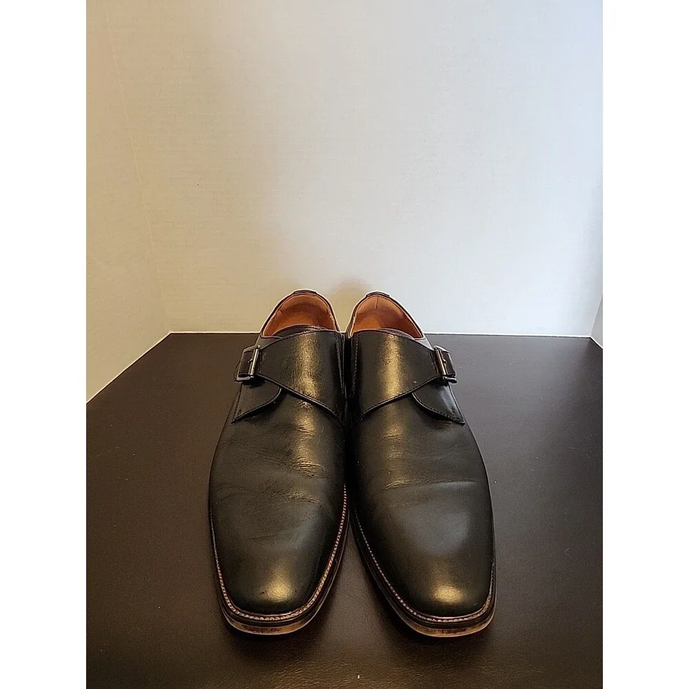 Florsheim Sorrento Plain Toe Single Monk Strap Mens Slip On Sz8.5 Black